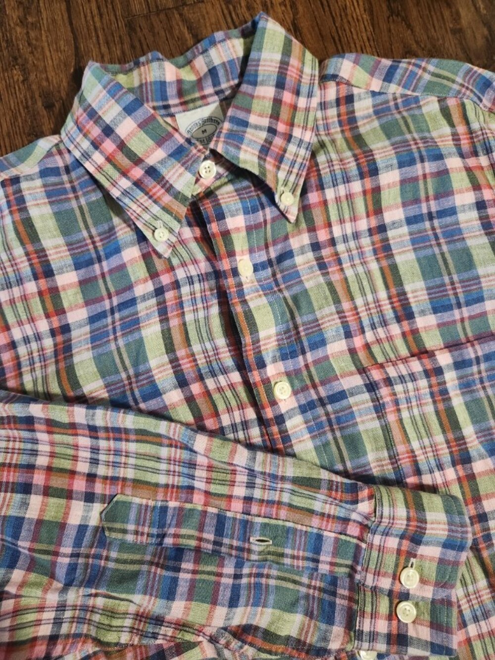 Brooks Brothers Slim Fit Irish Linen L/S Button-up Shirt Multicolor size medium